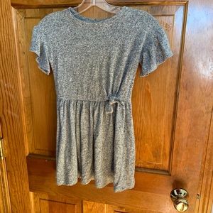 CAT & JACK GRAY KNIT BOW DRESS 6/6X